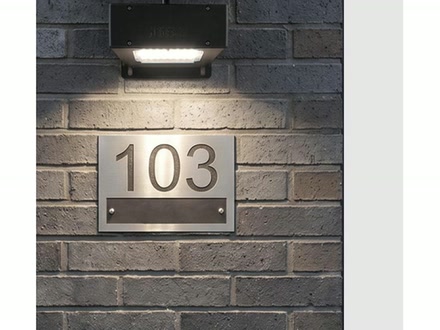 Wall-mounted lighting series: exterior walls, doorplates and trails